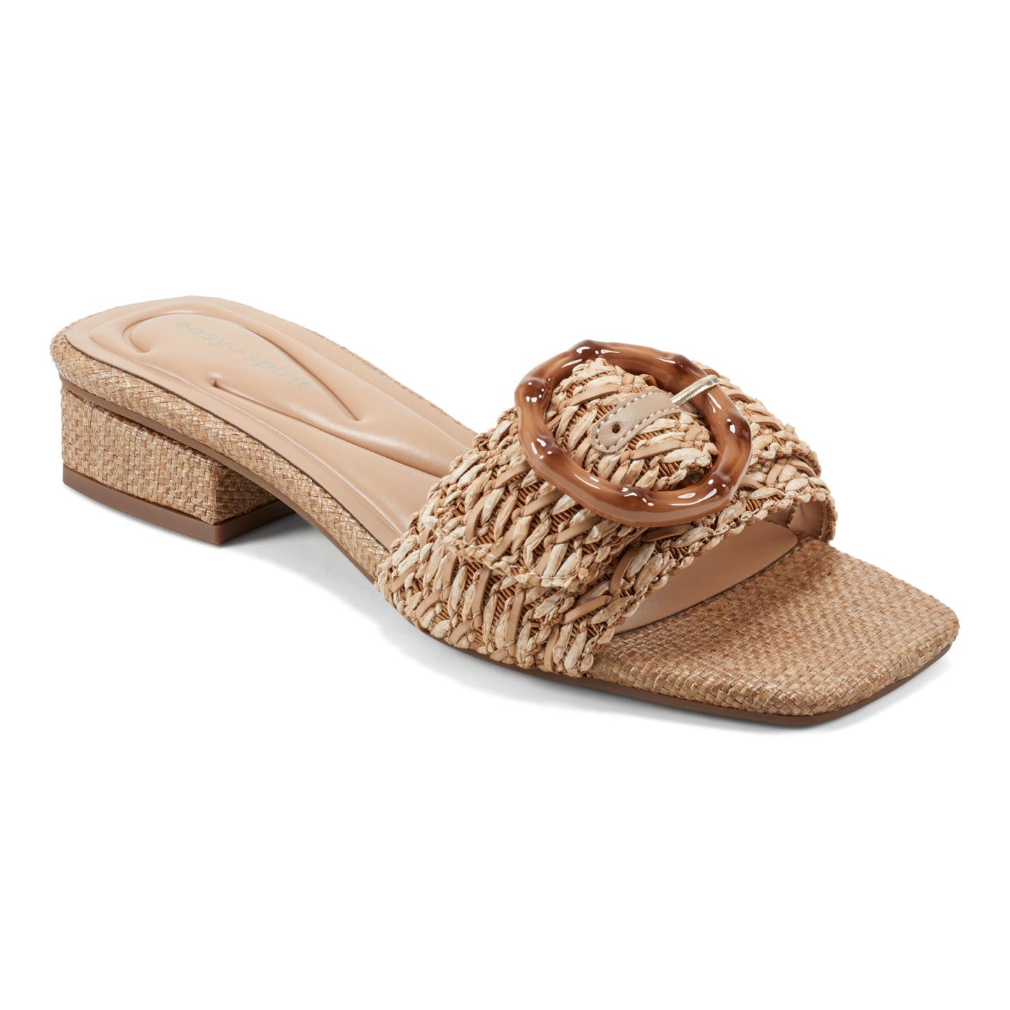 Easy Spirit Gatlin Slide Sandals - Natural Raffia