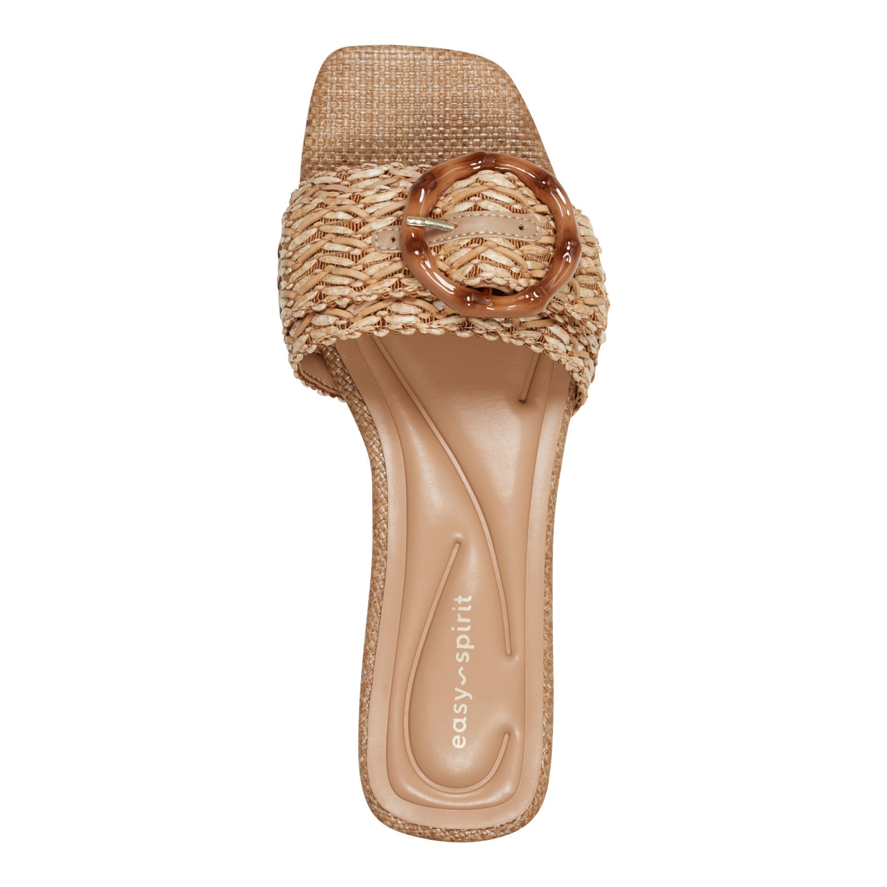 Easy Spirit Gatlin Slide Sandals - Natural Raffia