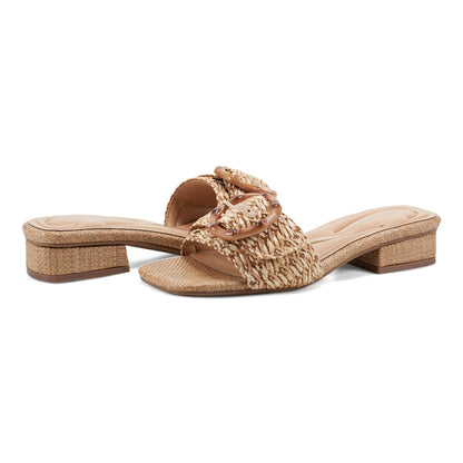 Easy Spirit Gatlin Slide Sandals - Natural Raffia