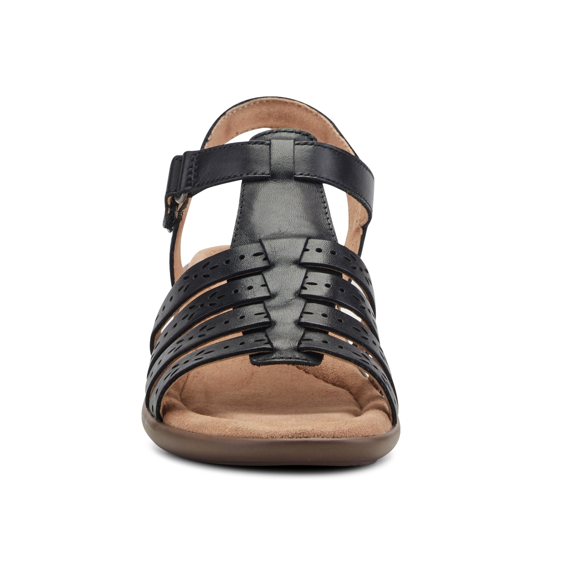 Easy Spirit Cortney Strappy Heeled Sandals - Black Leather