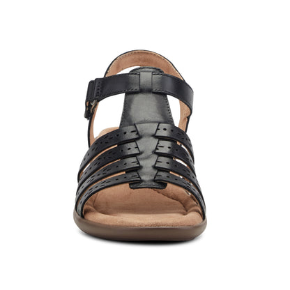 Easy Spirit Cortney Strappy Heeled Sandals - Black Leather