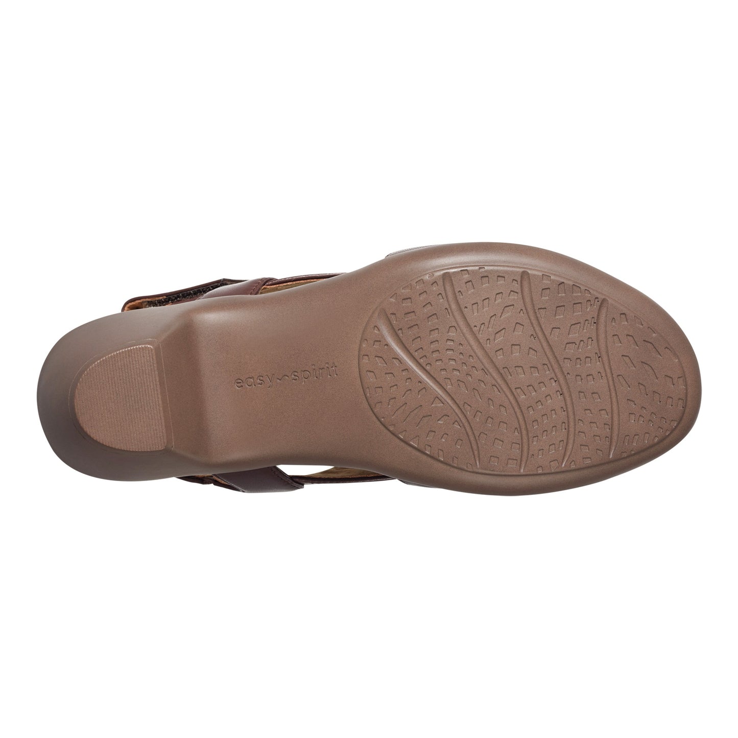 Easy Spirit Chantal Casual Heeled Sandals - Dark Brown Leather