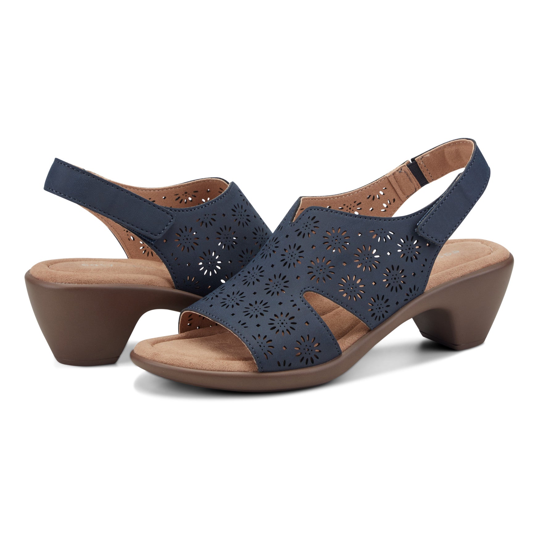 Easy Spirit Conie Heeled Sandals - Navy