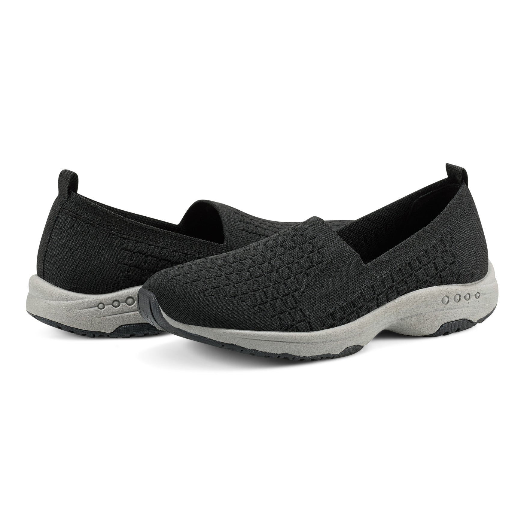 Easy Spirit Tech Eco Slip On Sneakers - Black Recycled Knit