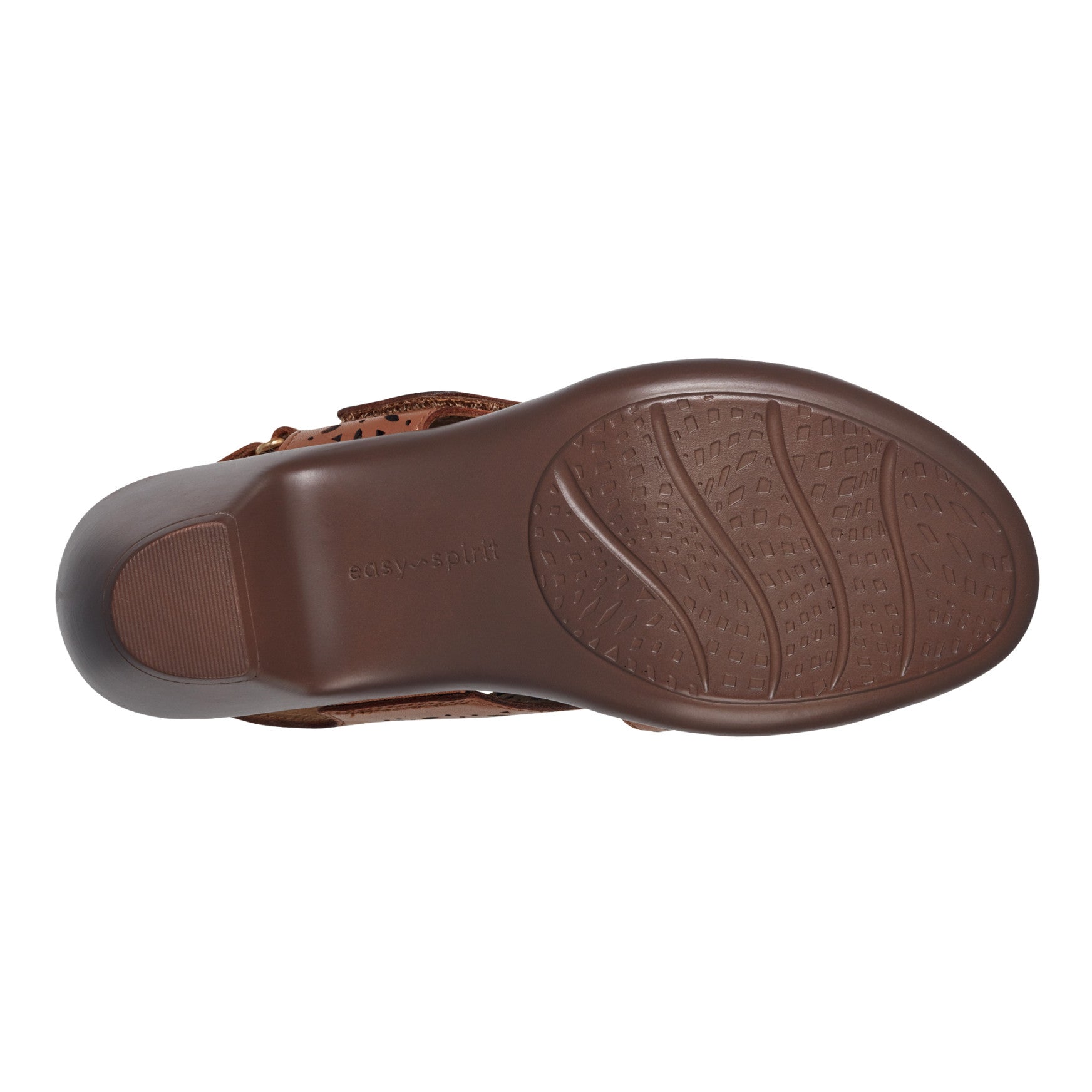 Easy Spirit Calix Heeled Sandals - Brown Leather