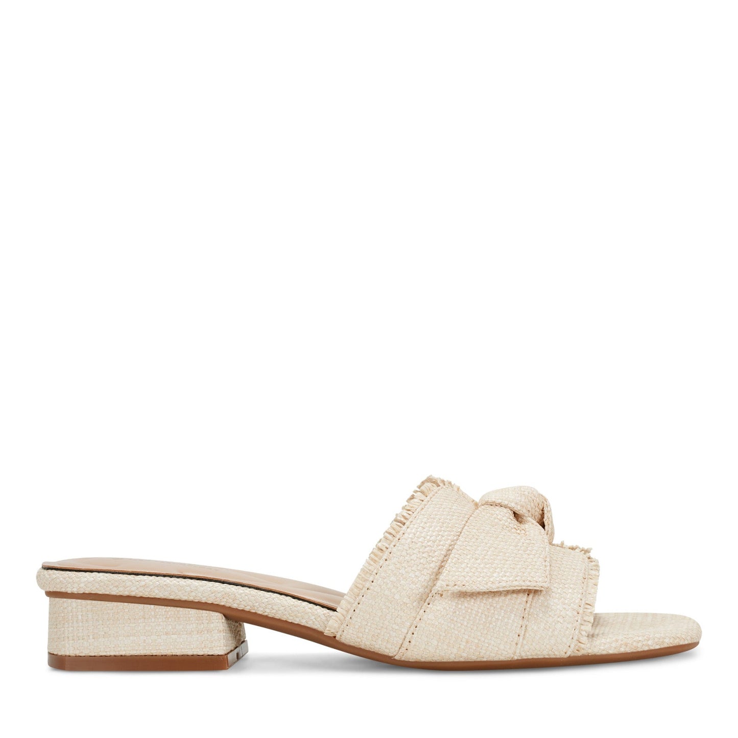 Easy Spirit Girly Bow Slide Sandals - Natural Raffia