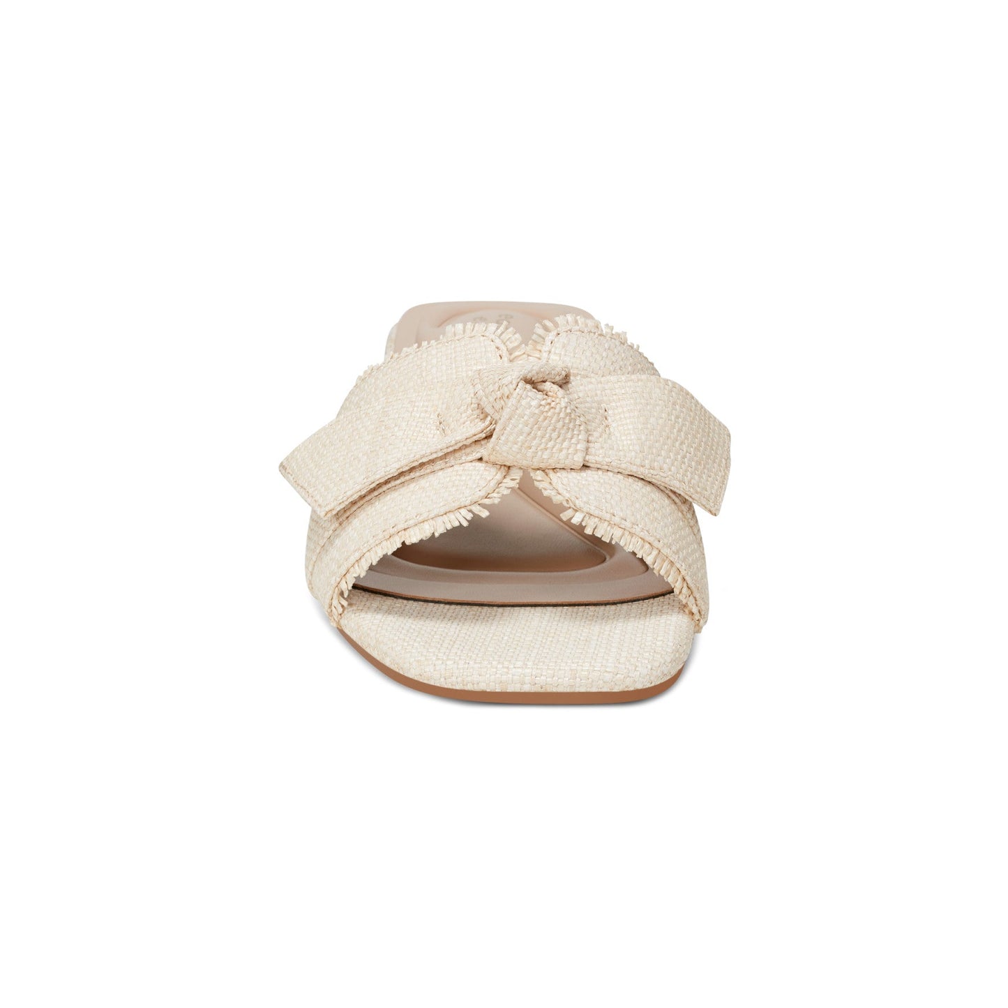 Easy Spirit Girly Bow Slide Sandals - Natural Raffia