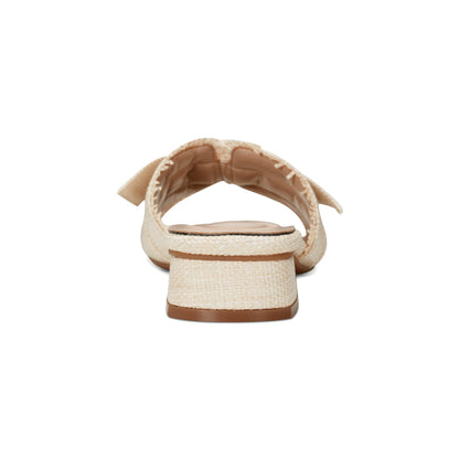 Easy Spirit Girly Bow Slide Sandals - Natural Raffia