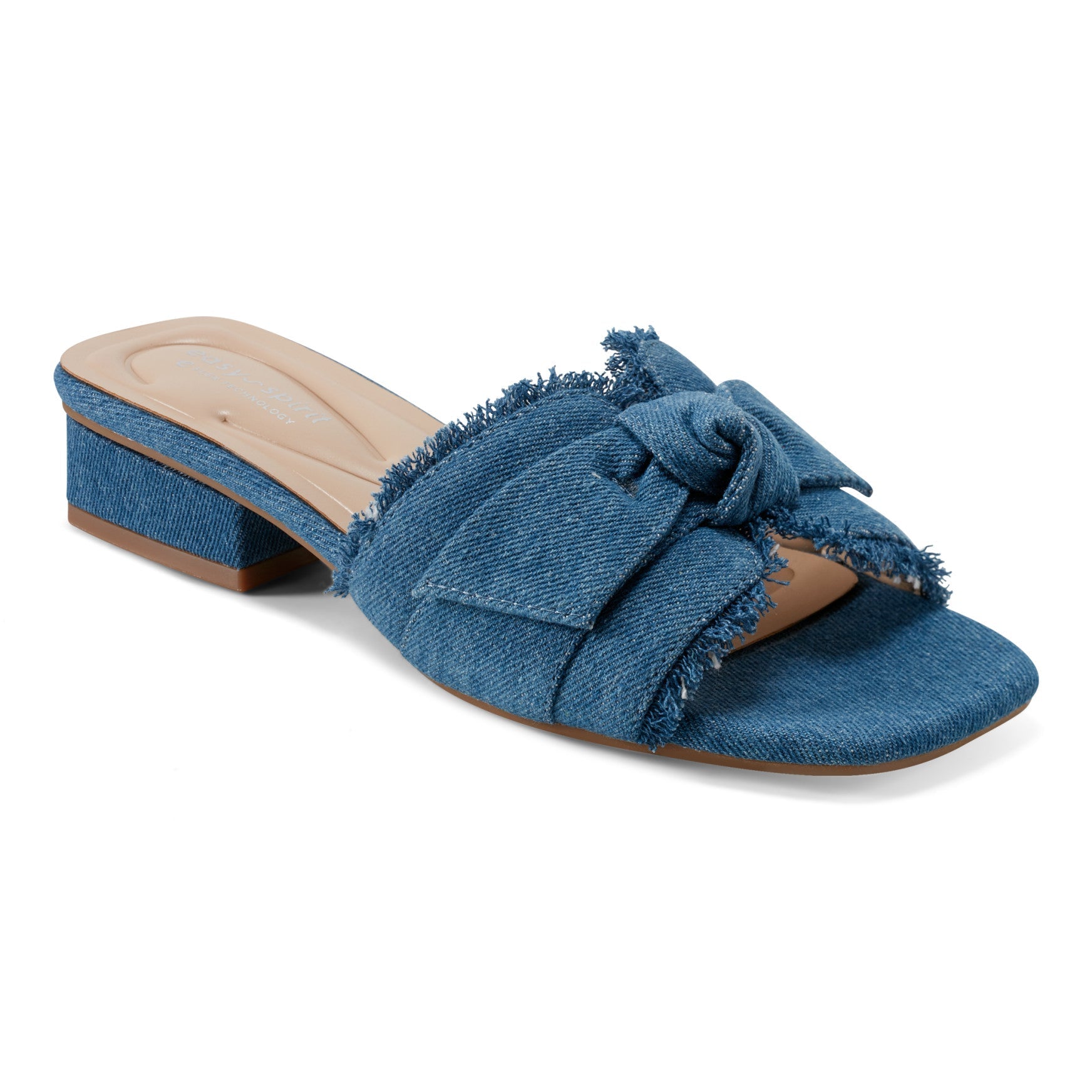 Easy Spirit Girly Bow Slide Sandals - Denim