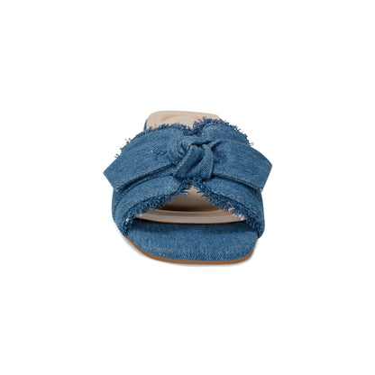 Easy Spirit Girly Bow Slide Sandals - Denim