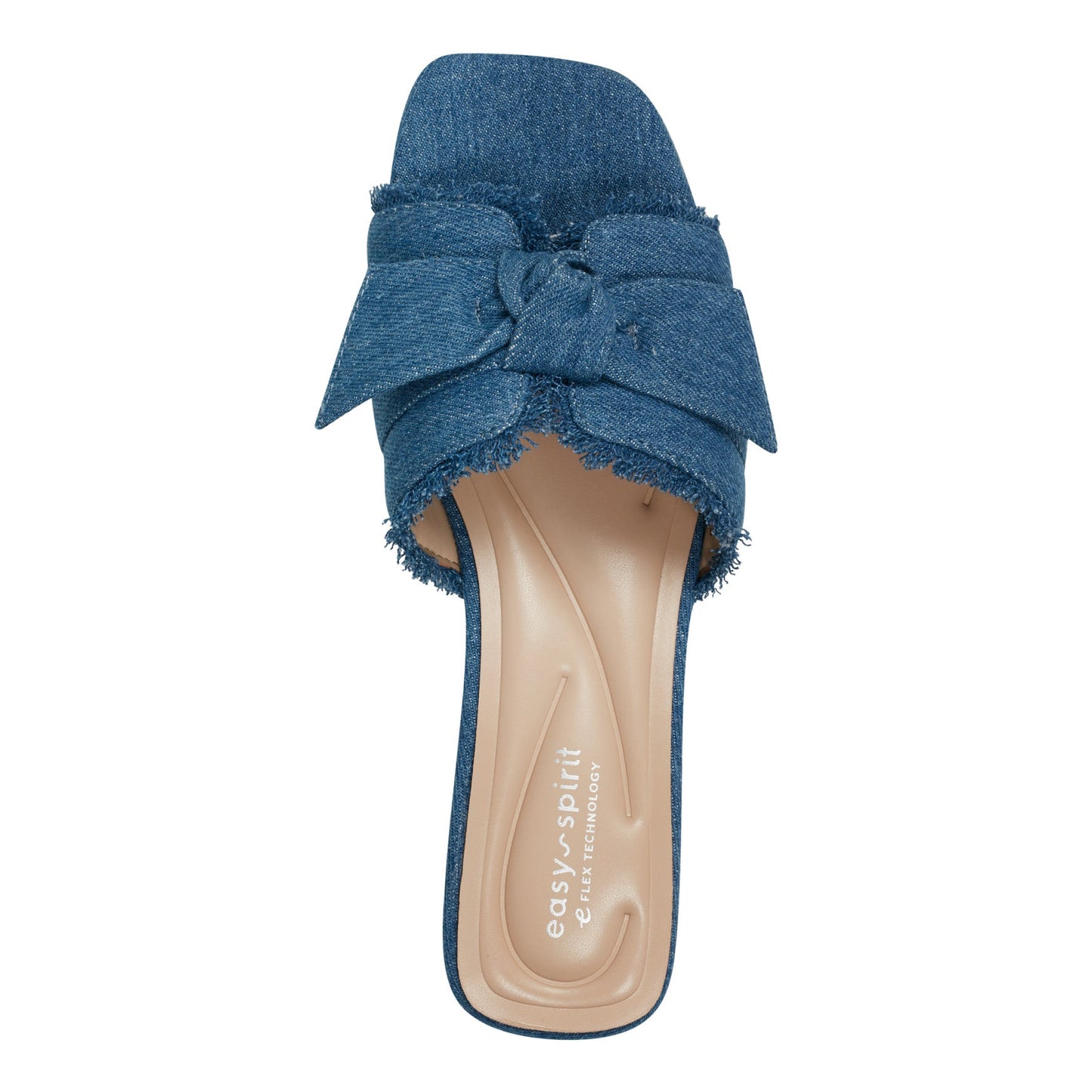 Easy Spirit Girly Bow Slide Sandals - Denim