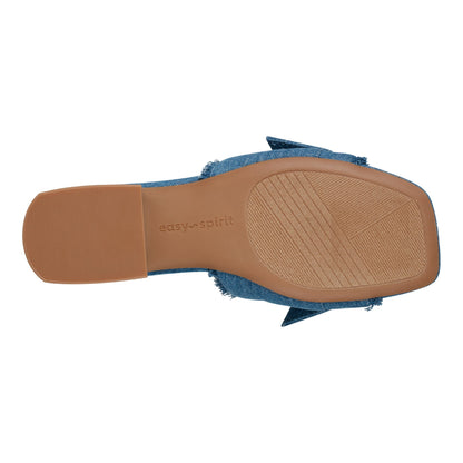 Easy Spirit Girly Bow Slide Sandals - Denim