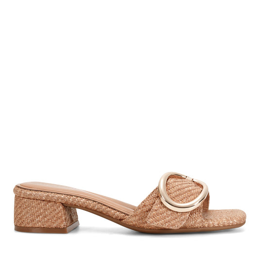 Easy Spirit Roxana Slide Sandals - Natural Raffia