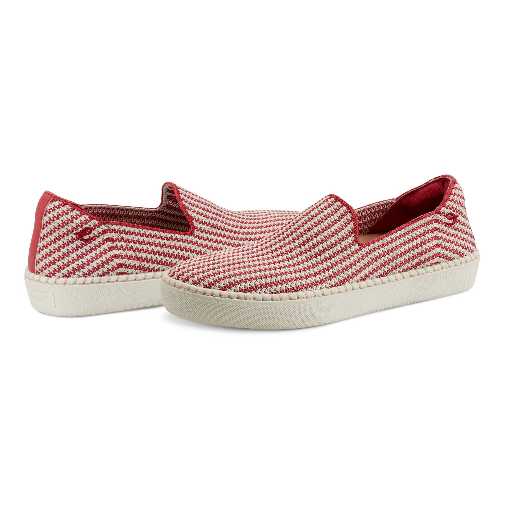 Easy Spirit Presley Casual Slip On Flats - Red/Cream Stripe