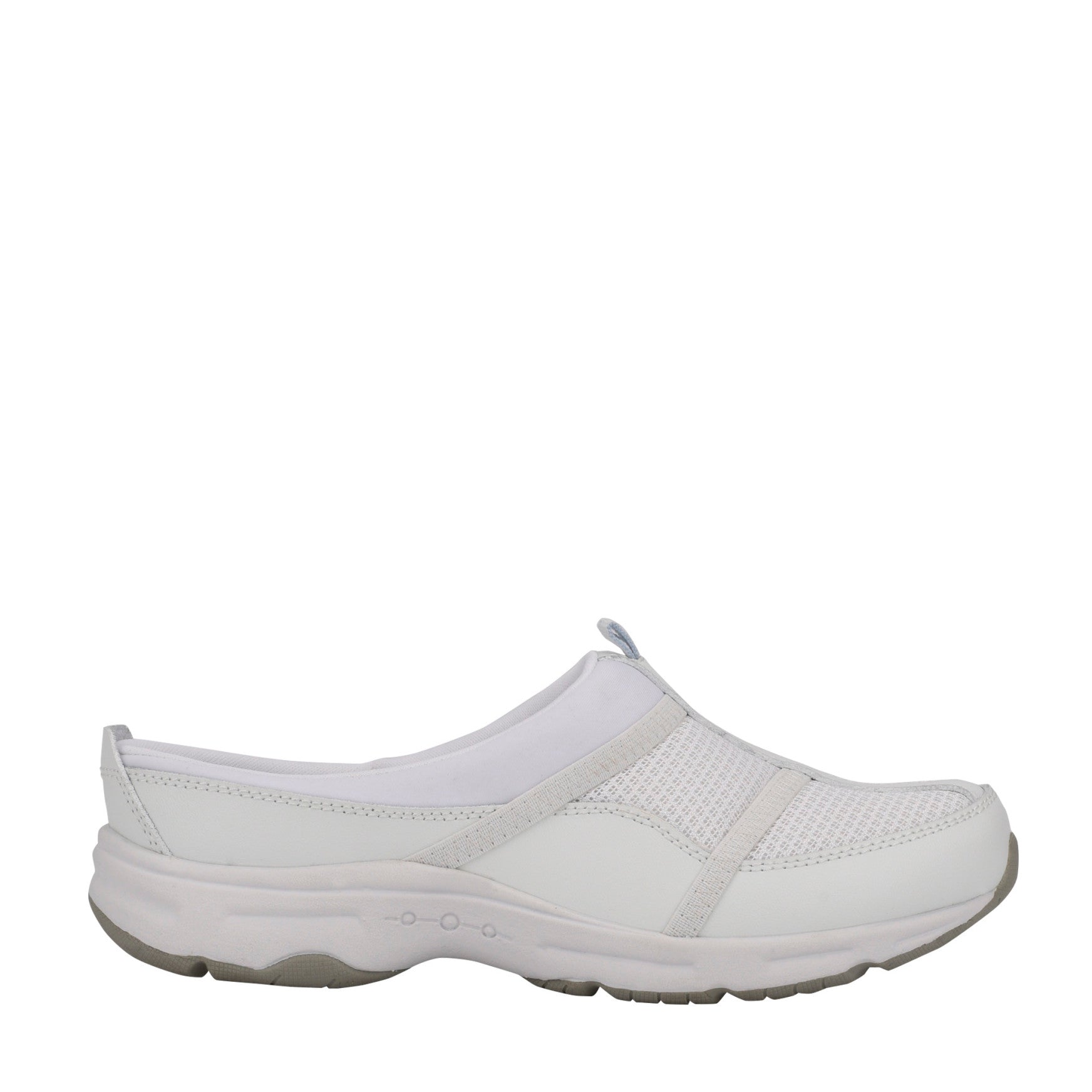 Easy Spirit Argyle Mesh Clogs - White Leather