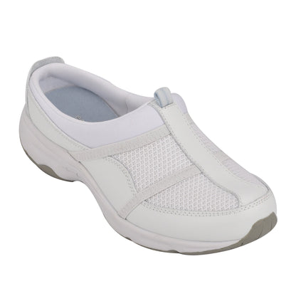 Easy Spirit Argyle Mesh Clogs - White Leather