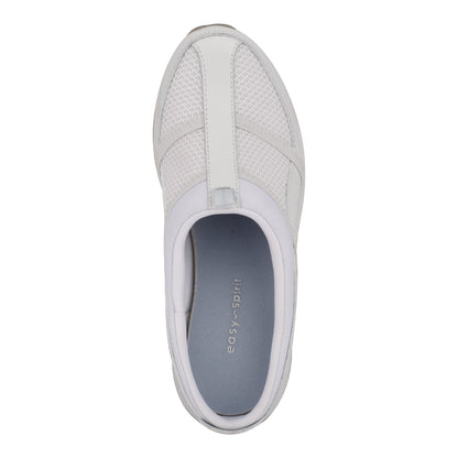 Easy Spirit Argyle Mesh Clogs - White Leather