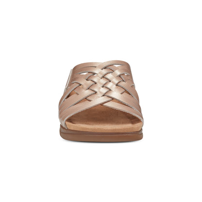 Easy Spirit Meadow Slip On Sandals - Bronze Leather