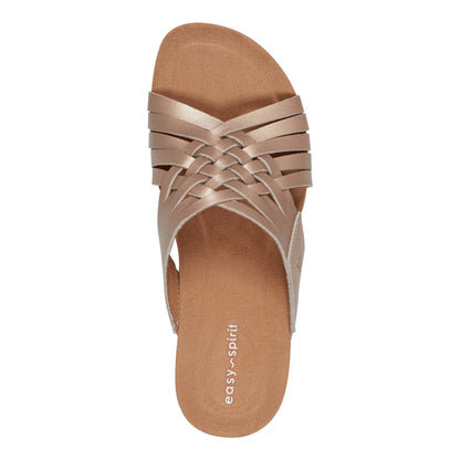 Easy Spirit Meadow Slip On Sandals - Bronze Leather