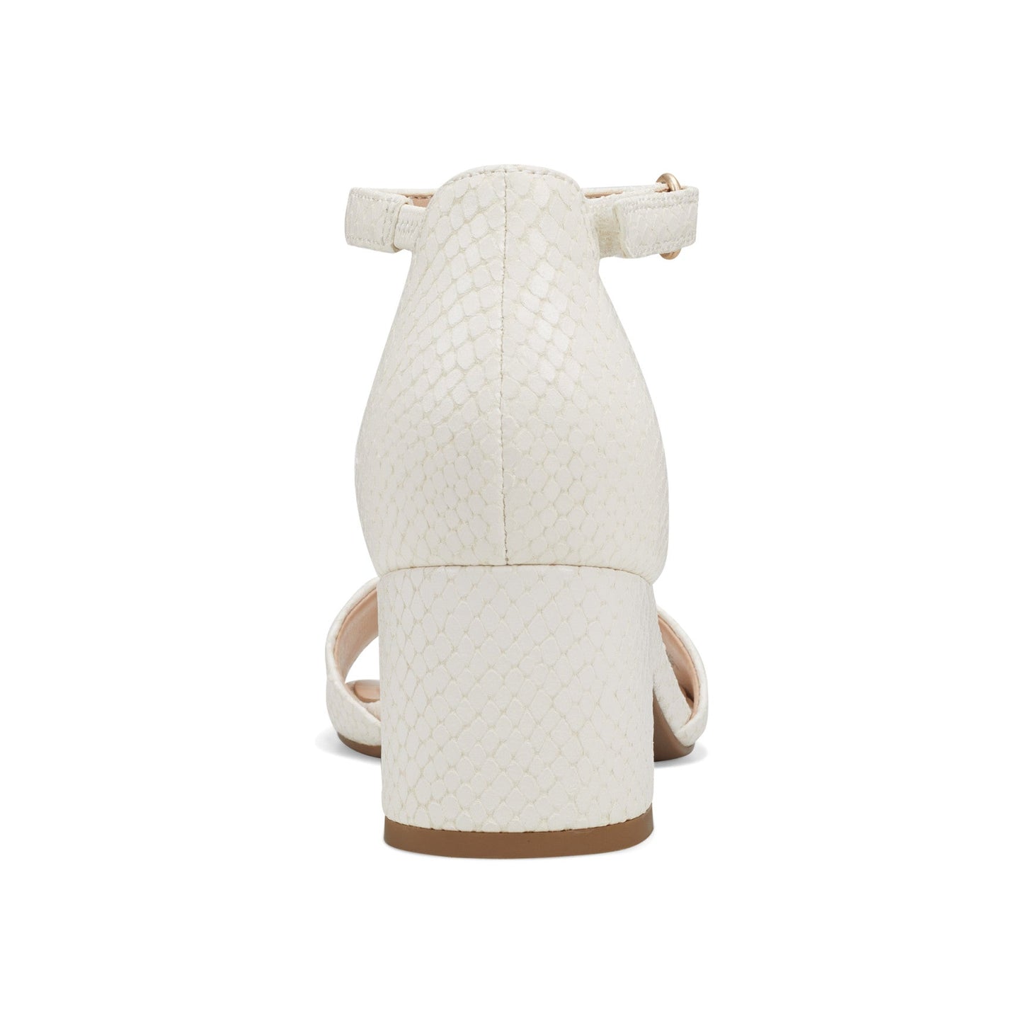 Easy Spirit Daven Ankle Strap Heeled Sandals - Ivory Snake