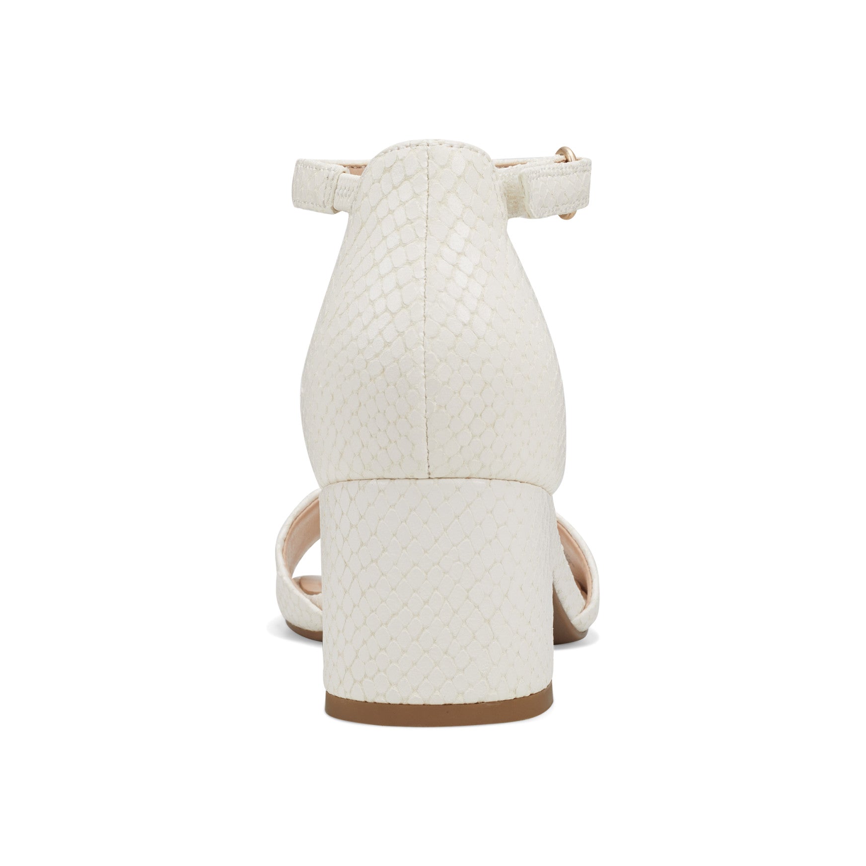 Easy Spirit Daven Ankle Strap Heeled Sandals - Ivory Snake