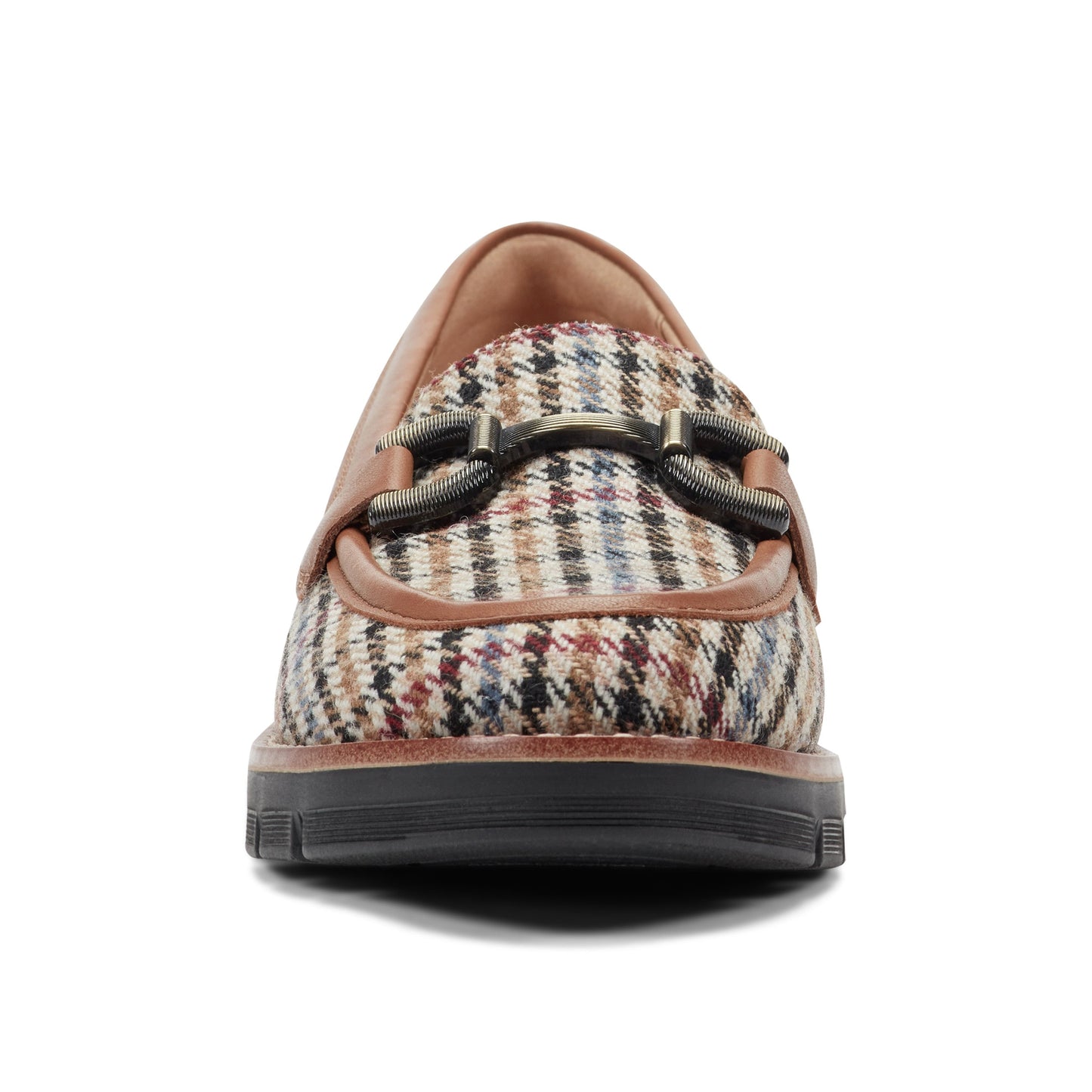 Easy Spirit Vivy Tailored Loafers - Brown Multi Houndstooth