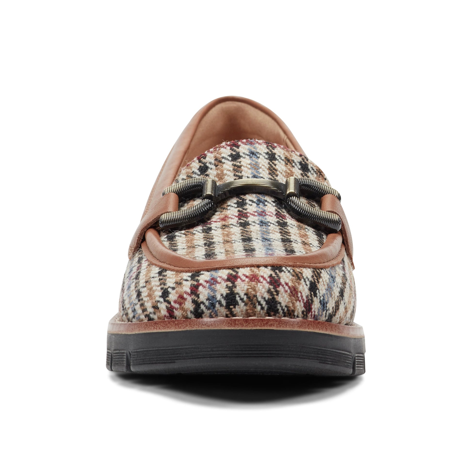 Easy Spirit Vivy Tailored Loafers - Brown Multi Houndstooth