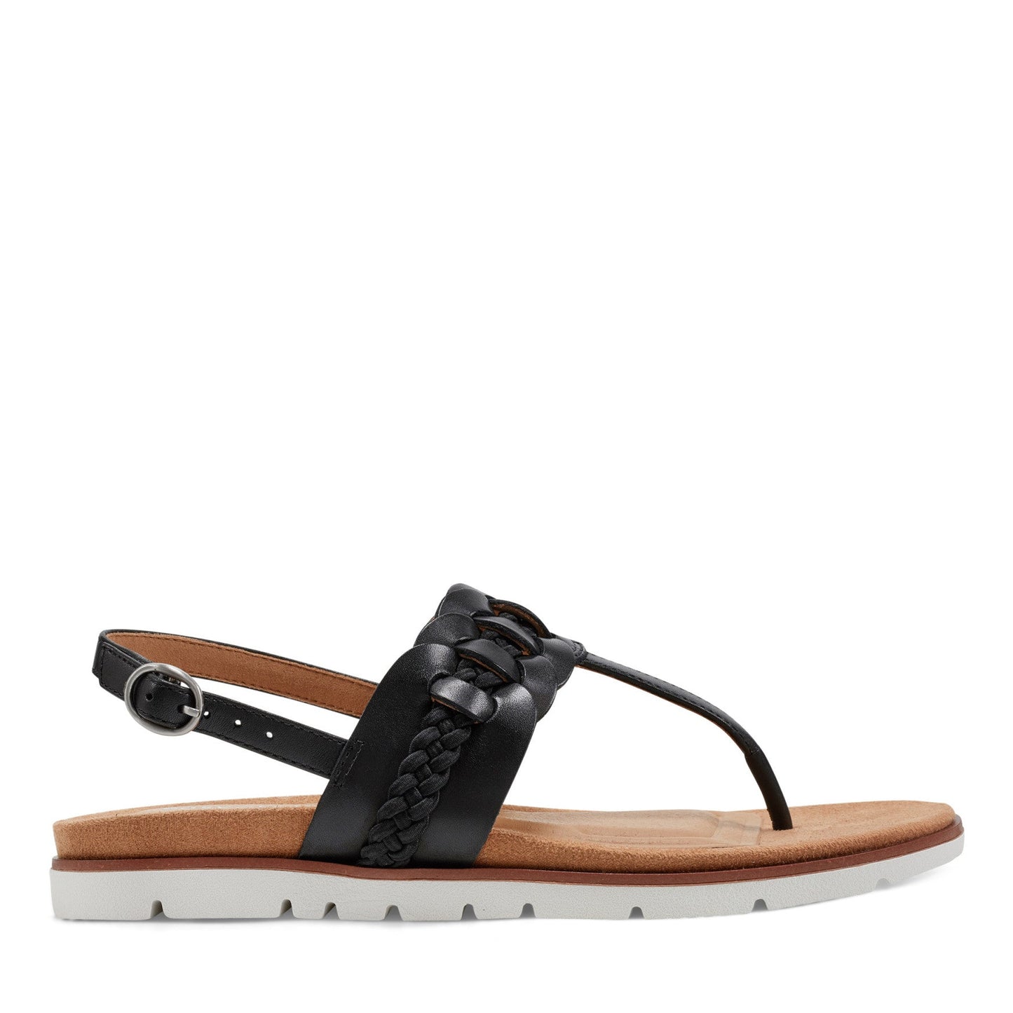 Easy Spirit Elaine Flat Sandals - Black