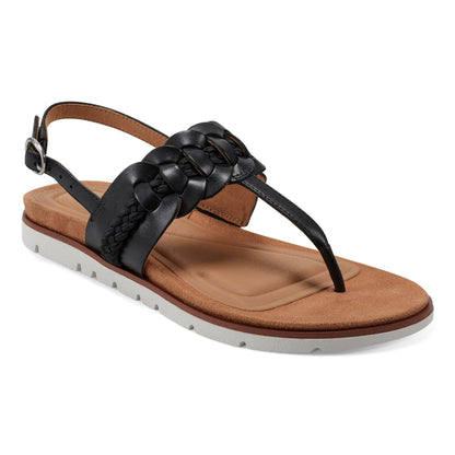 Easy Spirit Elaine Flat Sandals - Black