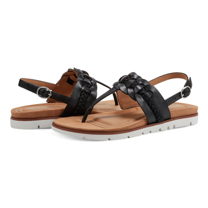 Easy Spirit Elaine Flat Sandals - Black