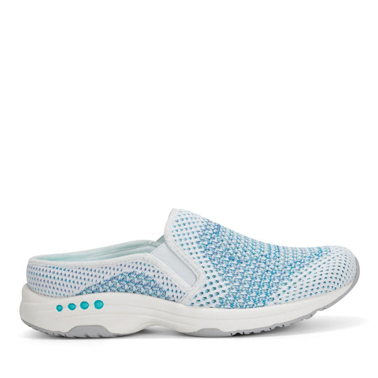 Easy Spirit Takeknit Eco Clogs - White/Blue Knit