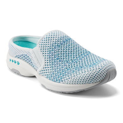 Easy Spirit Takeknit Eco Clogs - White/Blue Knit