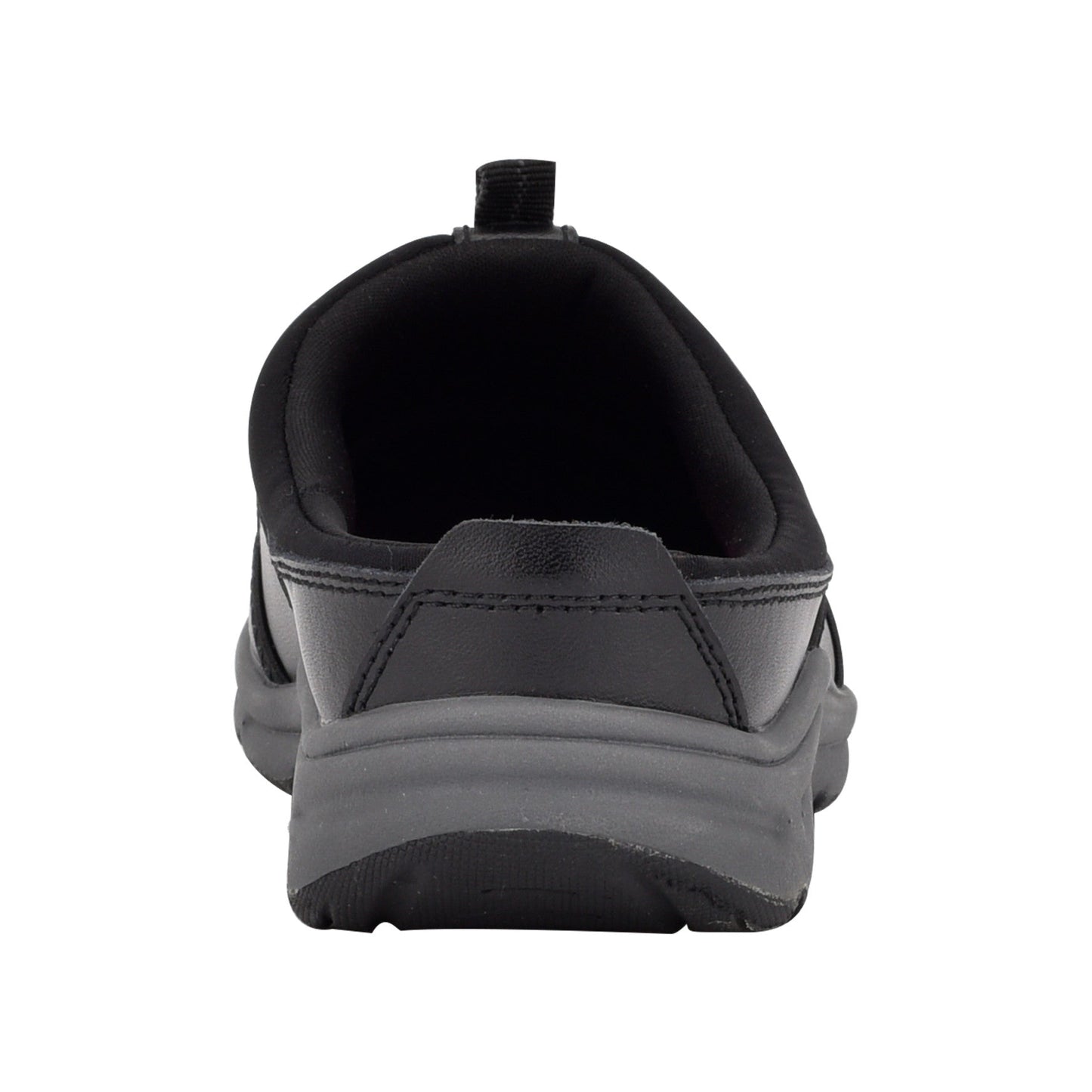 Easy Spirit Argyle Mesh Clogs - Black Leather