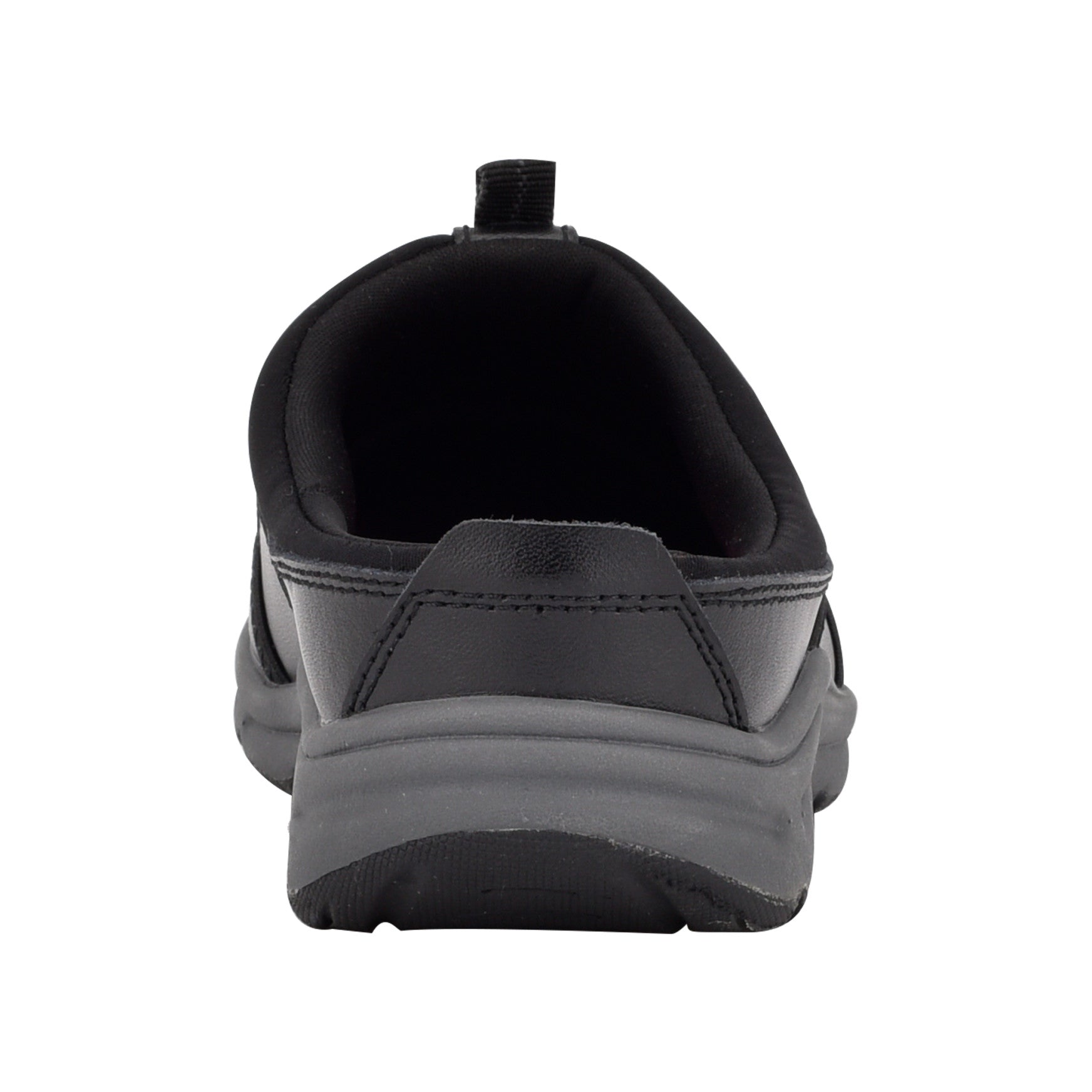 Easy Spirit Argyle Mesh Clogs - Black Leather