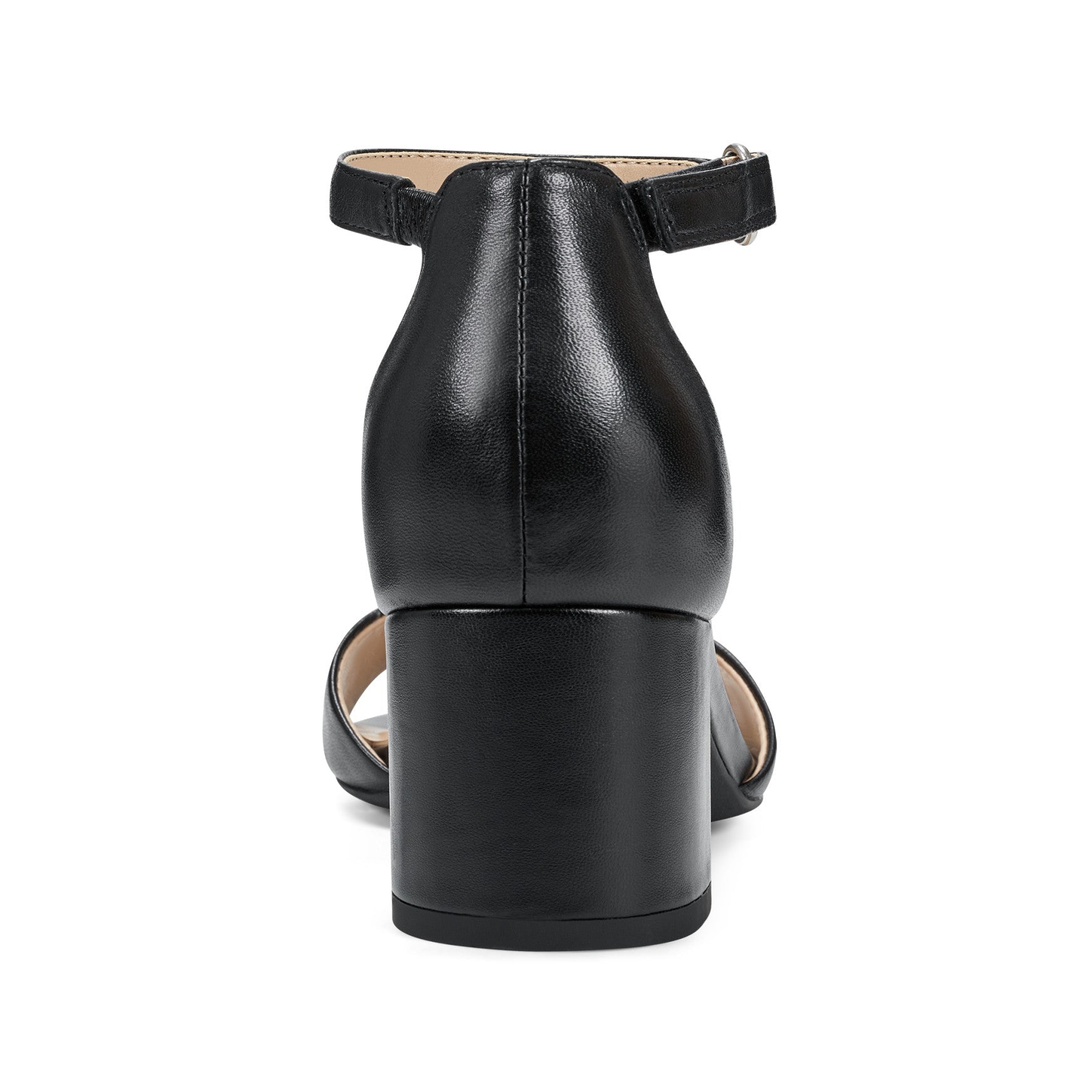 Easy Spirit Daven Ankle Strap Heeled Sandals - Black Leather