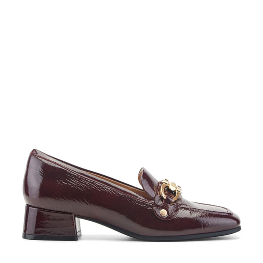 Easy Spirit Falyn Block Heel Loafers - Burgundy Leather