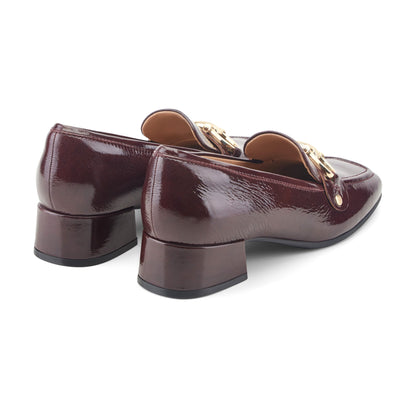 Easy Spirit Falyn Block Heel Loafers - Burgundy Leather