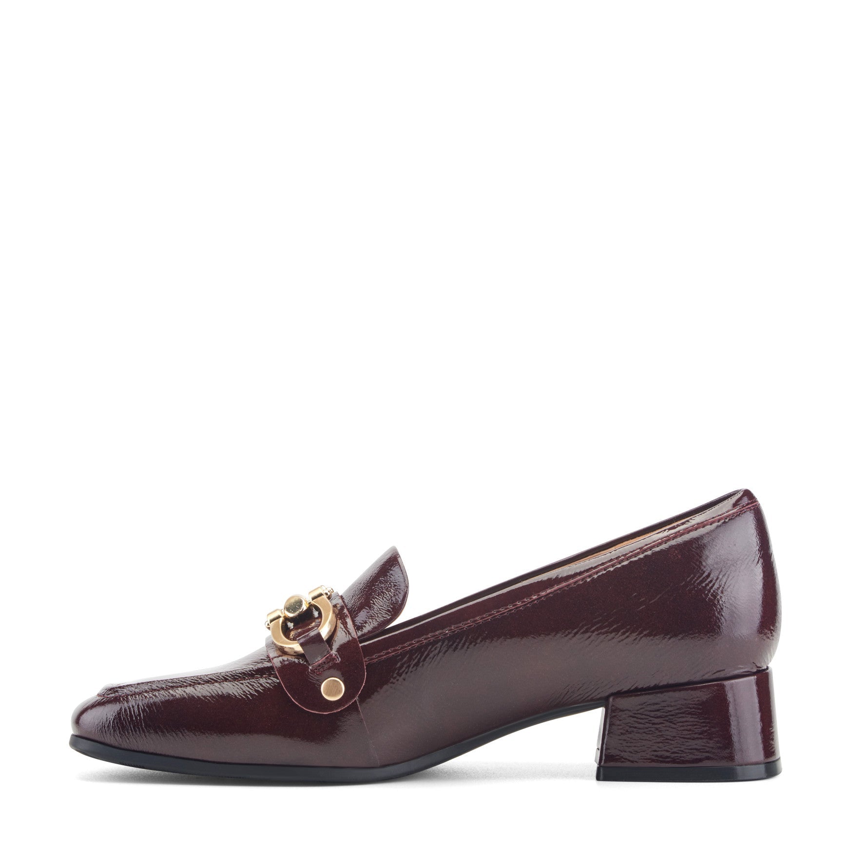 Easy Spirit Falyn Block Heel Loafers - Burgundy Leather