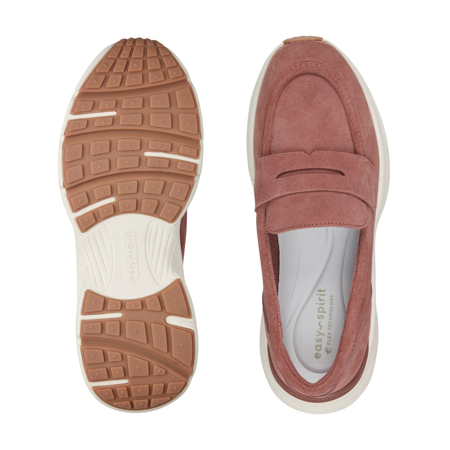 Easy Spirit Morgen Sneaker Loafers - Medium Pink Suede