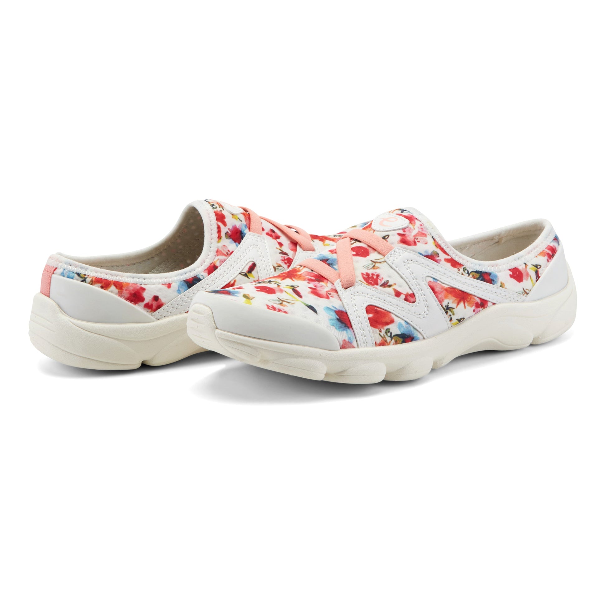 Easy Spirit Riptide Clogs - White/Red Floral Multi