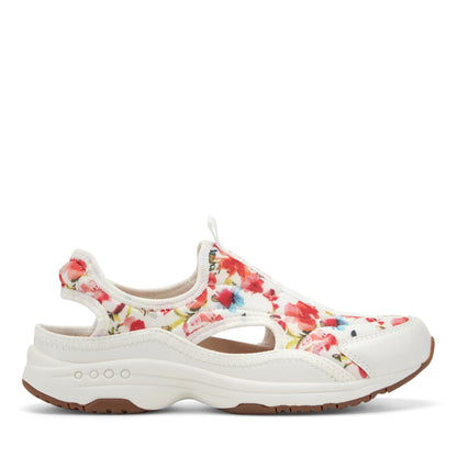 Easy Spirit Trina Slip On Walking Shoes - White/Red Floral