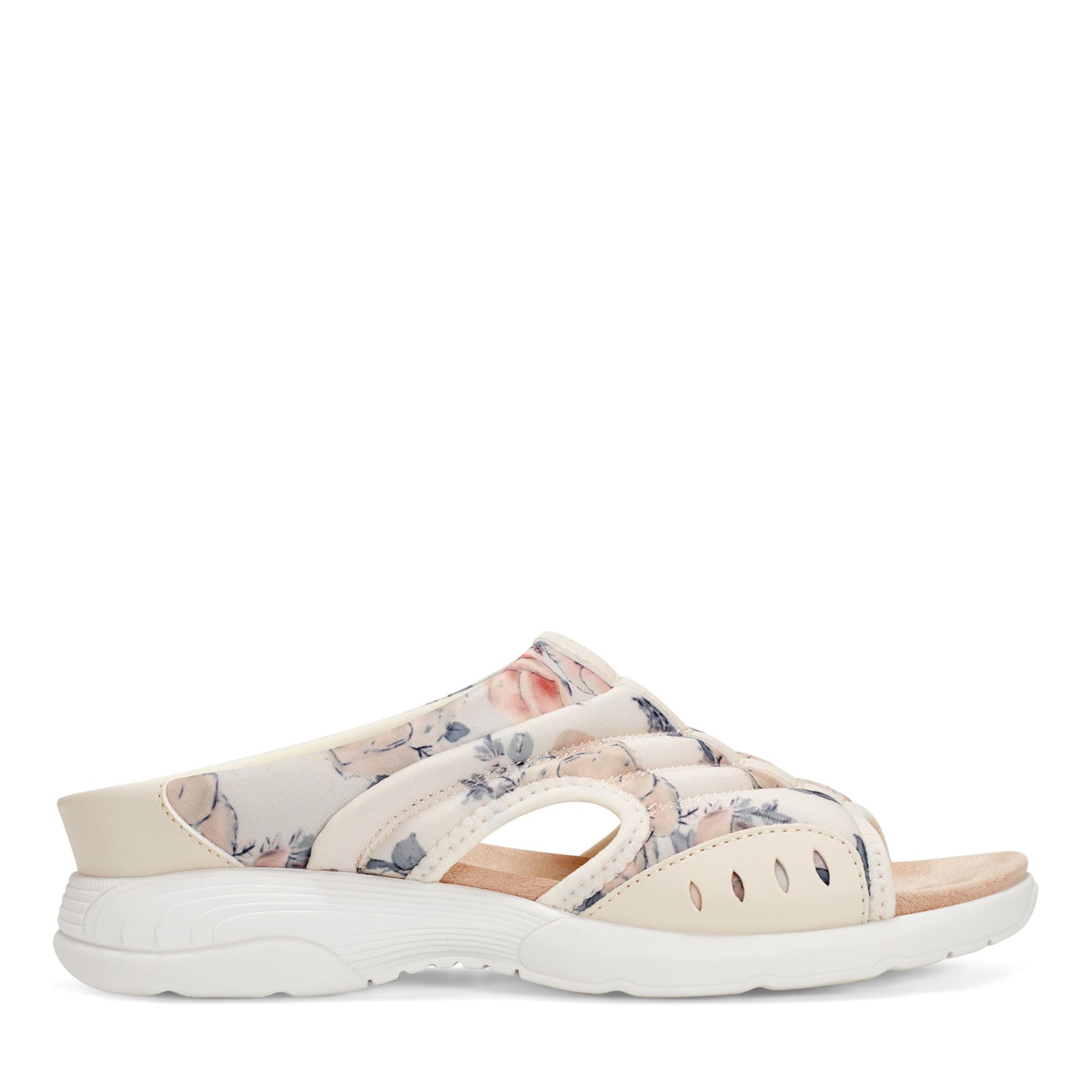 Easy Spirit Traciee Slip On Sandals - Ivory Floral Print