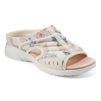 Easy Spirit Traciee Slip On Sandals - Ivory Floral Print