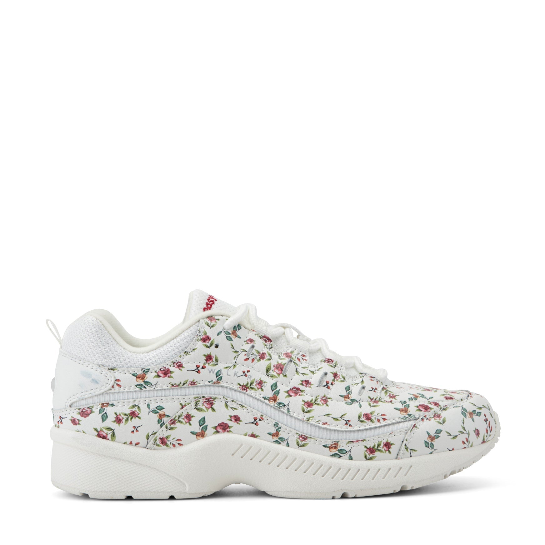 Easy Spirit Romy Walking Shoes - White/Pink Floral