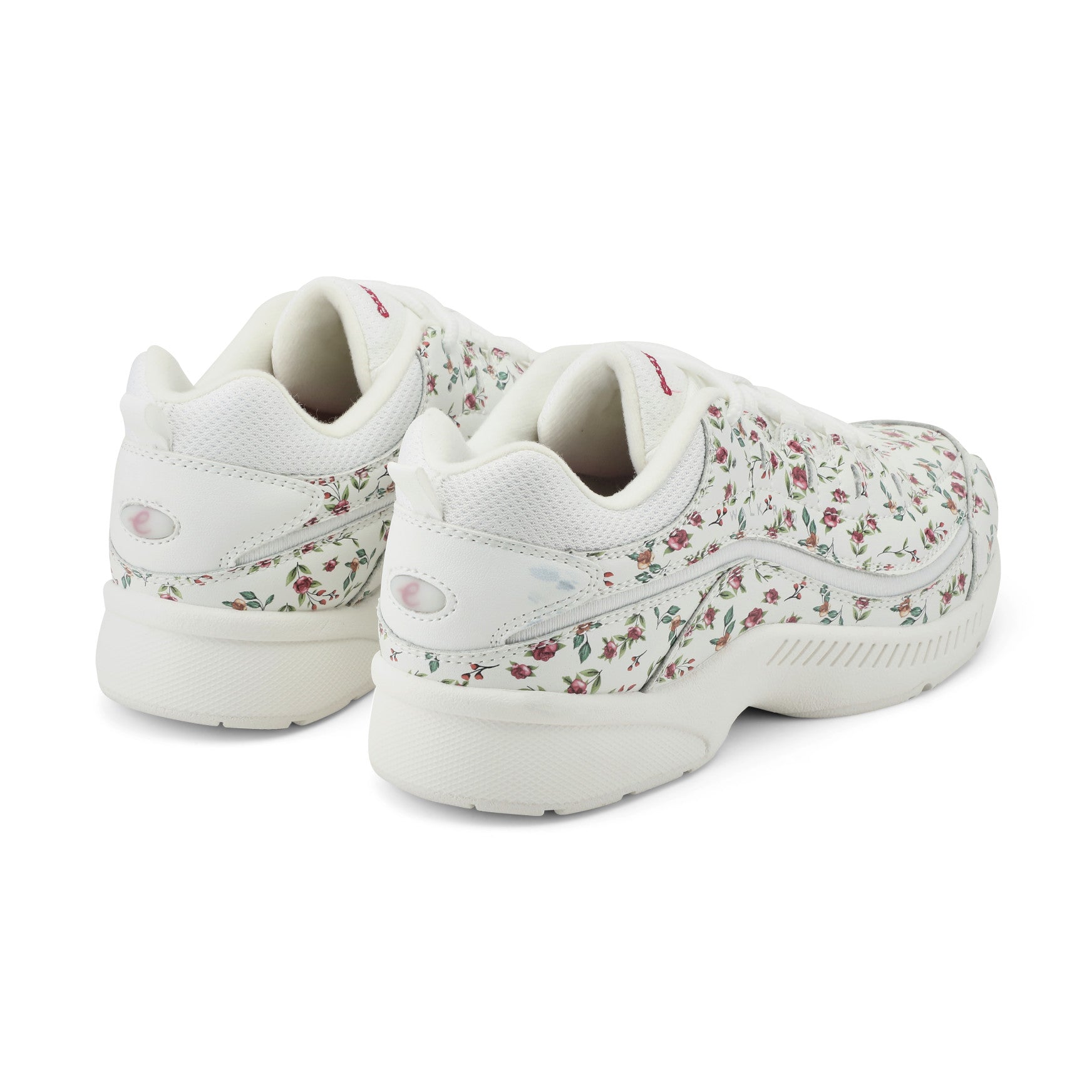 Easy Spirit Romy Walking Shoes - White/Pink Floral