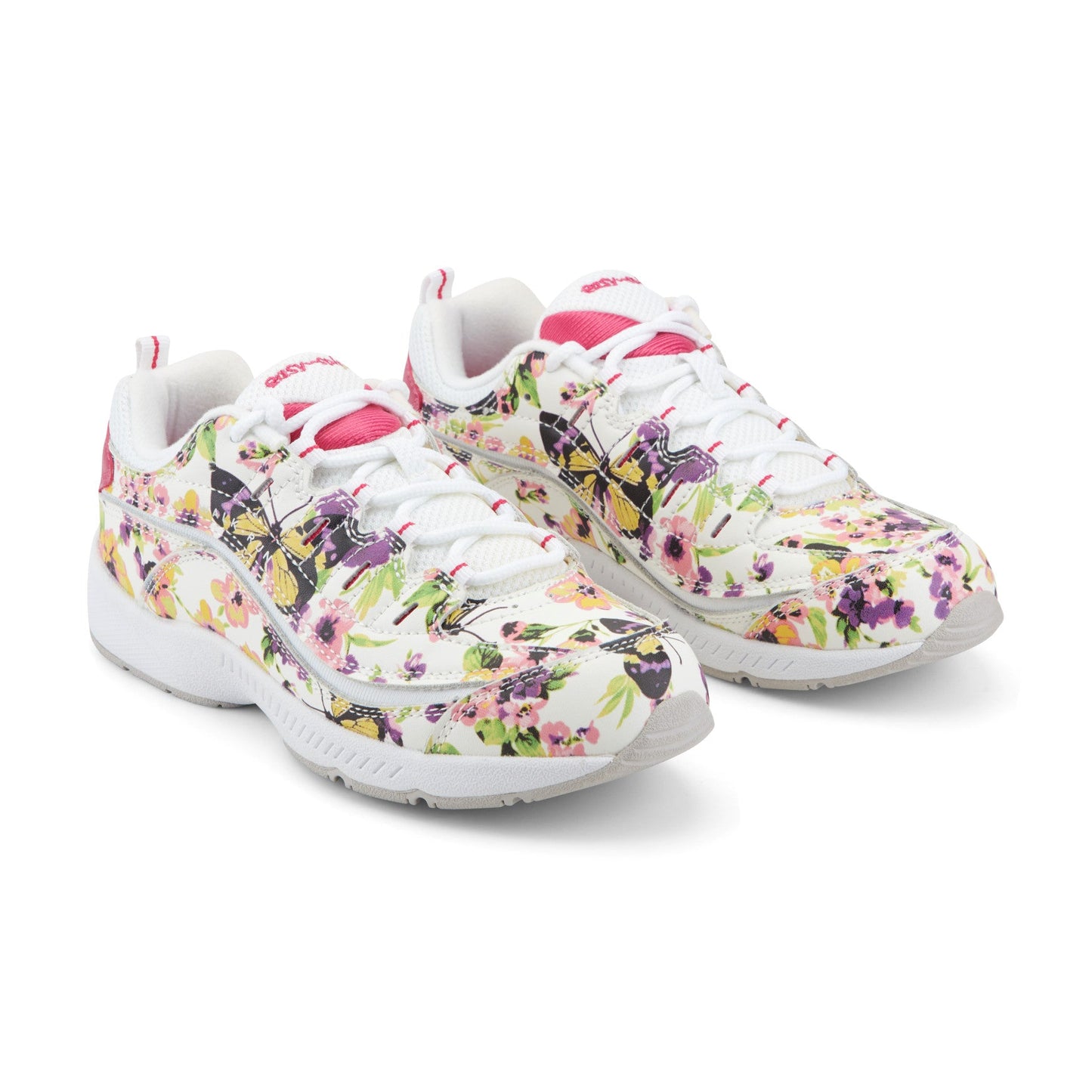 Easy Spirit Romy Leather Walking Shoes - Floral Butterfly Print
