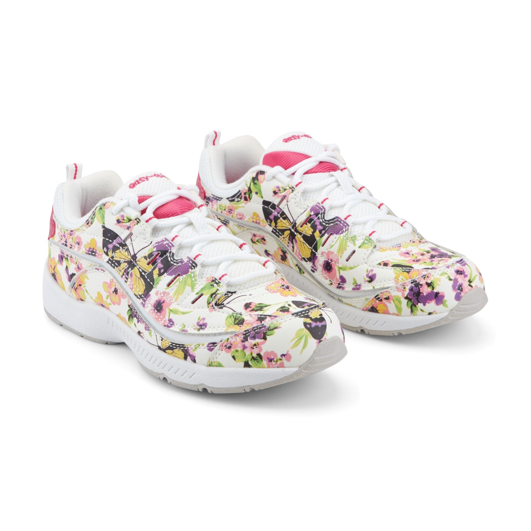 Easy Spirit Romy Leather Walking Shoes - Floral Butterfly Print