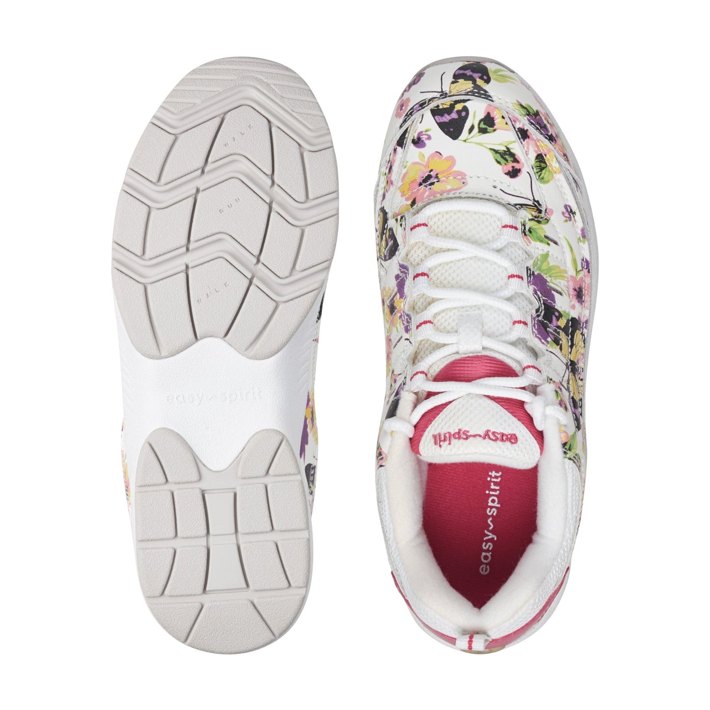 Easy Spirit Romy Leather Walking Shoes - Floral Butterfly Print