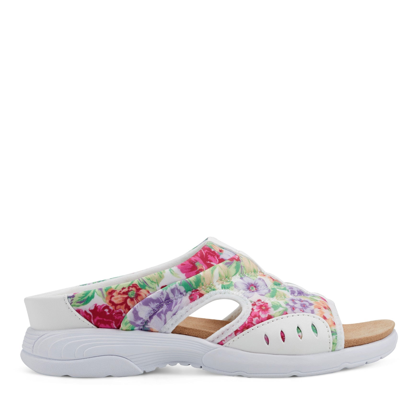 Easy Spirit Traciee Slip On Sandals - White Floral