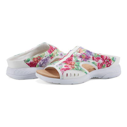 Easy Spirit Traciee Slip On Sandals - White Floral